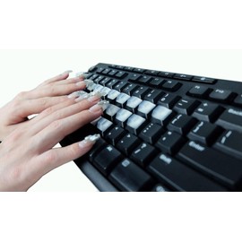 80Pcs DIY Keyboard Keycaps, Nail Shaped Keyboard Stickers Clear Silicone Raised Long Nails Keyboard Cover Transparent Keyboard Stickers for Long Nails Suitable for Laptops PCs Desktop Computers