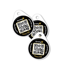 Dynotag® Web Enabled Smart Round Laminated Synthetic ID Tag. Property Tag for Bags, Keychain, Personal Items - Multiple Uses, with DynoIQ™ & Lifetime Recovery Service. 3 UNIQUE Tags