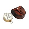 Ralph Waldo Emerson Brújula de latón con funda de cuero