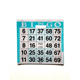 1 on Aqua Letter H Bingo Pattern Paper Game Cards- Pack of 500