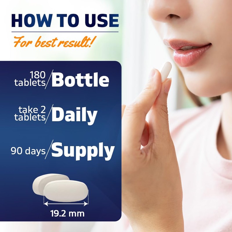 Vitamatic Magnesium Lactate 2000mg per Serving – 180 Tablets –