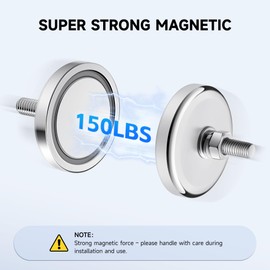 INMOZATA Neodymium Round Magnet with M6 Male Threaded Stud Strong Magnetic Mount 150lb Magnetic Base for Lighting, Camera and Other Brackets(4 Pieces 150lb Magnet)