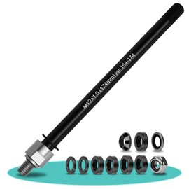 Thru Axle Adapter M12, 164-174 mm Thru Axle with Bicycle Axle Adapter, Bicycle Trailer Thru Axle, Adjustable Shaft Length with Most Bicycle Trailer Couplings