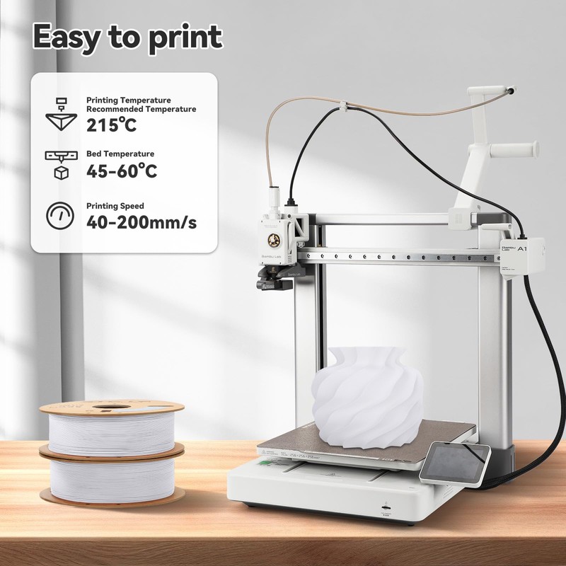 3DHoJor Matte PLA 3D Printing Filament Milky White,2KG
