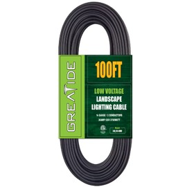 GREATIDE 14/2 Low Voltage Landscape Lighting Wire, Outdoor Direct Burial Cable, 14 Gauge 2 Conductor, 100 Feet