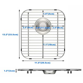 Gold Sink Protector for Kitchen Sink,Large 26" X 14" Sink Rack with Rear Drain,Stainless Steel Kitchen Sink Grate with Corner Radius R:3-1/2",Sink Bottom Grid for Kitchen Single Sink Bowl