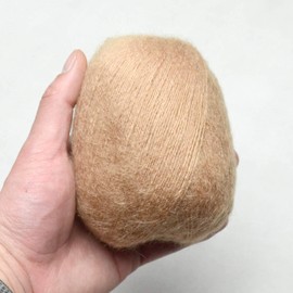 Luwigs 38g/Skein Mohair Yarn for Knitting,Soft Mohair Long Angora Wool Yarn for DIY Scarf Crochet Thread Supplies (One Skein, Khaki)