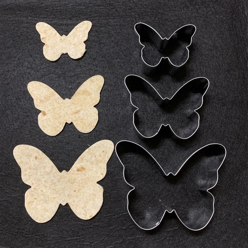 LUBTOSMN Butterfly Cookie Cutter Set-Size 3.9" 3.1" 2.4"-3 Piece-Butterfly Fondant
