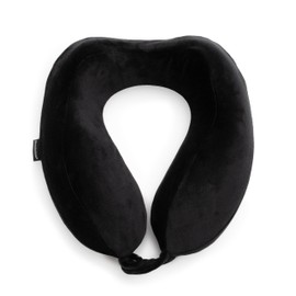 Brookstone x Christian McCaffrey Neck Travel Pillow - Lightweight U-Shaped Stuffable Memory Foam Travel Neck Pillow for Car, Airplane Travels and Sleep, Black