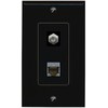 RiteAV CAT6A Coax Wall Plate Decorative [Black]