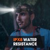 MAXME100® Upgraded Long Throw Headlamp Rechargeable, Head Lamp, High Lumen