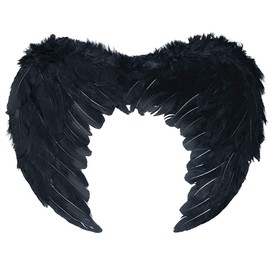 Sunboom Black Angel Wings Adult Large Black Wings Costume - Dark Devil Feather Angel Wings for Women Girls