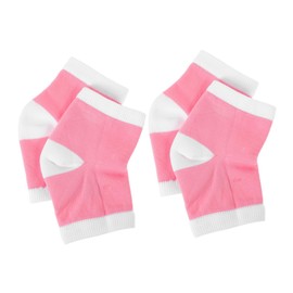 Healvian 2 Pairs Essential Oil Gel Heel Socks Half Moisturizing Foot Cover Socks for Men Women Spa Salon Use