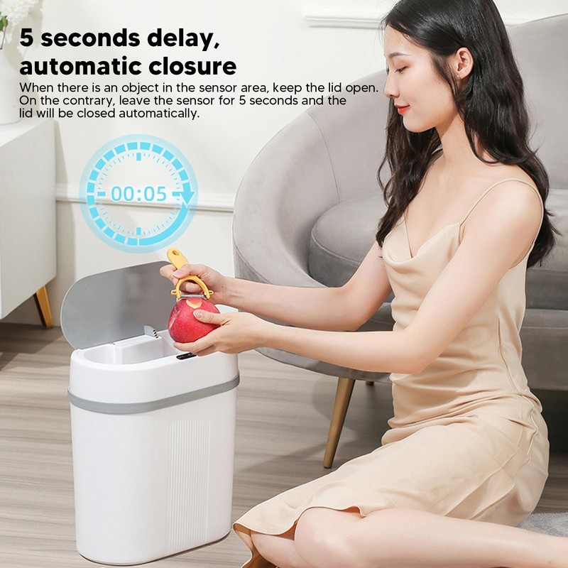 Leapiture 12L Trash Can, Car Sensor Trash Can, Hands-Free Trash