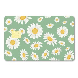 CREATCABIN Card Skin Sticker, Daisy, Flowers, Debit Credit Card Skins, Personalising, Bank Card Protection, Removable Film, Waterproof, Slim, Scratch-Resistant for Key Bank Cards 186.3 x 137.3 mm