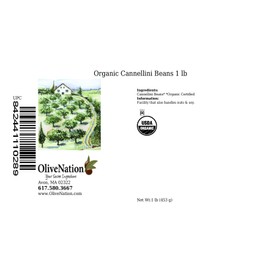 OliveNation Organic Cannellini Beans, Dry White Kidney Beans, Non-GMO, Gluten Free, Vegan - 1 pound