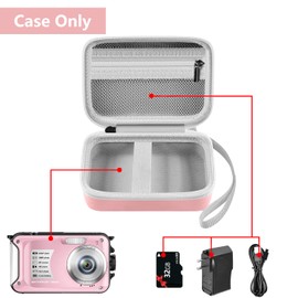 Leayjeen Underwater Camera Case Compatible with EUXOR/YEEIN/FKATEEN/YISENCE//HICSHON 10FT 30MP FHD 1080P Waterproof Camera, Waterproof Digital Camera for Snorkeling-Pink(Case Only)