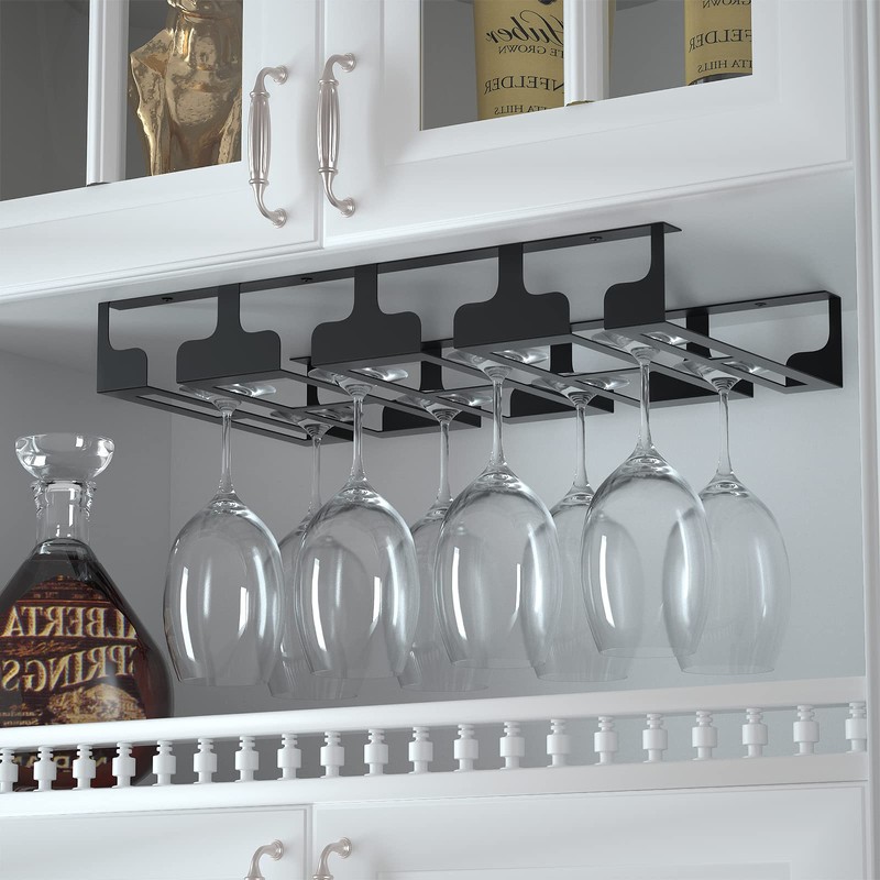Jbikao Wine Glass Rack - Under Cabinet Stemware Wine Glass