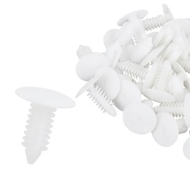 Motoforti Universal Car Bolt Rivets Fastener Mudguard Bumper Retainer Clips,7mm Hole Dia,Plastic,White,40pcs