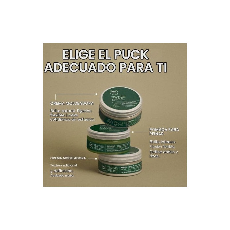 Tea Tree Grooming Pomade, Pomada para Peinar con Árbol de