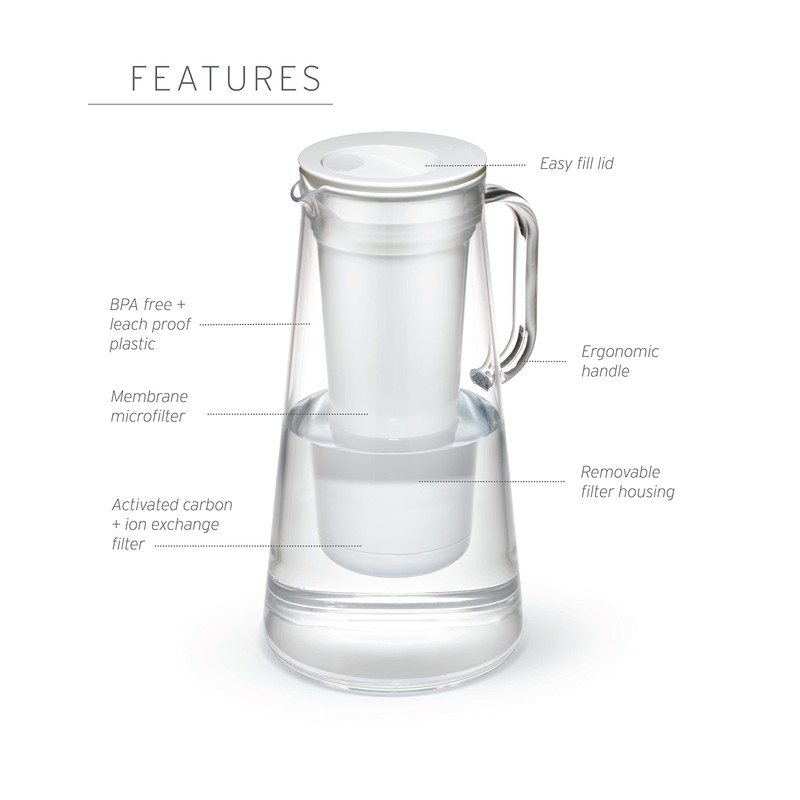LifeStraw Home – Water Filter Pitcher, 10-Cup, Pebble, BPA Free