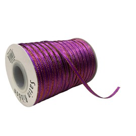 100 Yards 1/8" Double Faced Satin Ribbon with Metallic Edge Great for Christmas Craft, Decoration and Present Wrapping