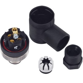 M12 5-Pin Field Installable Connector for NMEA 2000, 12mm 5-Pin Male Aviation Wire Connector Plug,AC 250V 5A IP67 M12 Bending Type Chassis Connector Socket, Pack of 4