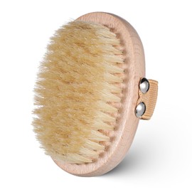 Soft Bristle Dog Brush, Natural Boar Bristle Hair Pet Brush for Short Haired Dogs and Cats Grooming, Reduce Shedding, Bamboo Handle Palm Brushes with Elastic Band