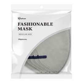 [アイリスオーヤマ] 立体型マスク バイカラー 20枚入 不織布 ふつうサイズ ニュアンスグレー×ナイトブルー カラー FASHIONABLE MASK RN-E20SUG