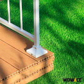 WOWACE 4pack Aluminum Alloy Deck Post Base Cover (1"x1"Post 3.35"x3.35"Base), for Handrail, Stair, Deck Railing Post Cover Skirt (White)