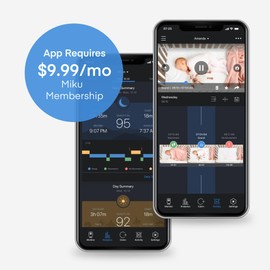 Miku Pro Updated Smart Baby Monitor, Camera and Wall Mount, Real-Time Breathing and Sleep Tracking, Contact-Free, Instant Alerts, Sleep Analytics for Newborns and Infants, Requires Paid Membership