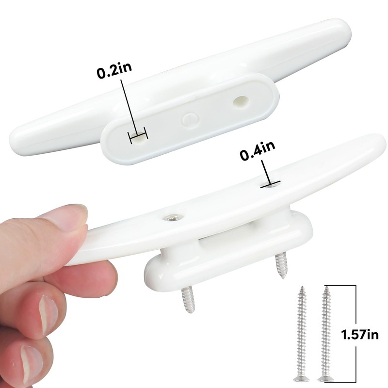 WTMORE Boat Cleats 5inch, High Impact White Nylon Dock Cleats,Boat