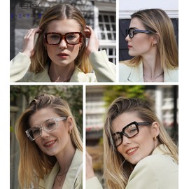 Eyekepper 4 Pack Ladies Reading Glasses - Stylish Oversized Square Readers for Women