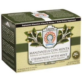 Tadin Tea, Manzanilla/Menta (Chamomile with Peppermint) Tea, 24-Count Tea Bags (Pack of 12)