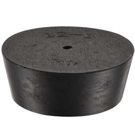 TOP-VIGOR Kegelförmiger Gummistopfen, 54 mm bis 64 mm, mit Loch, Reagenzgläser, Stopfen, Stopper, schwarz, für Labor und Zuhause