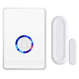 USUPERINK Door Sensor Chime,Doorbell Chime,Ring Alarm Contact Sensor,LED Night Light,Easy Installation,48 Ringtones and 5 Volume Levels, 1000ft Range,Suitable for Business/Home/Shop,1PK