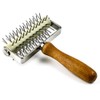 Roller Docker with Spikes, Stainless Steel Wooden Handle Pizza Needle