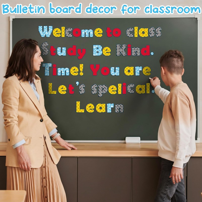 Gilprop 213 Pcs 4" Bulletin Board Letters Alphabet Cutout Set