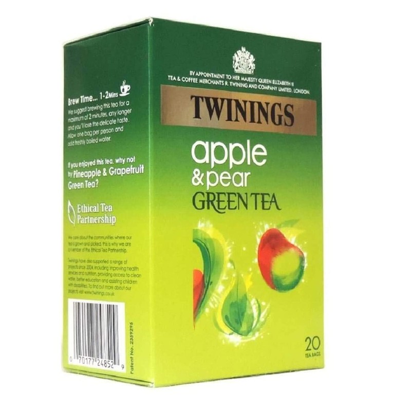 Twinings Apple & Pear Green Tea 20 Single Tea Bags,