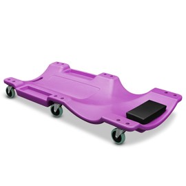 Auto Dynasty 40 Inches Mechanic Creeper, Automotive Garage Repair Low Profile Under Car Rolling Creeper with Padded Headrest, Plastic, Purple
