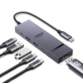 UGREEN Revodok DisplayPort Hub USB C 6 en 1 Docking Station con DP 4K 60Hz