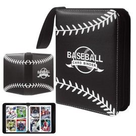 Hockey Card Binder 4-Pockets,400 Pocket Trading Card Binder with 50 Removable Sleeves for Card Storage Organizer Display Case Compatible with upper deck Trading Card, Sport, Football, Baseball Cards