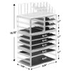 Sorbus Large Clear Makeup Organizer - Detachable 4-Piece Jewelry &