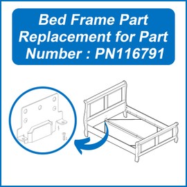 116791 Mounting Plates Bed Frame Brackets Replacement for IKEA Bed Frame Part Compatible Hemnes Malm Brimnes (4 Pack)