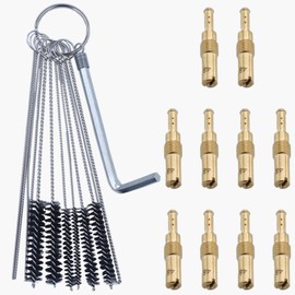 Haishine Carburetor Nozzle Set, 10 Pieces Slow Pilot Nozzles for 125cc, 150cc, 200cc, 250cc, GY6 Engines, for Keihin OKO CVK KOSO PE PWM Carburetor Accessories (with Carburetor Cleaning Brush)
