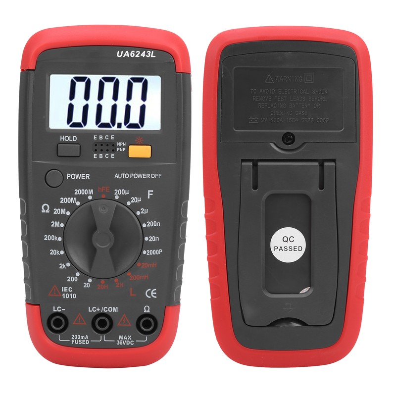 UA6243L Handheld LED Digital Multimeter Capacitance Meter Resistance Tester 1999