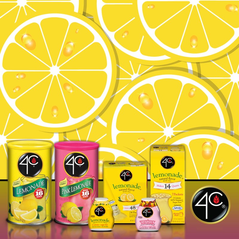 4C Powdered Drink Mix Canisters, Family Sized Bin, Thirst Quenching