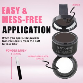 ZENTANMEI Root Touch Up Hairline Powder for Women & Men, Gray Hair Cover Up, Hairline Shadow Powder Sweatproof & Windproof, 0.14 oz Root Cover Up Powder for Thinning Hair (Dark Brown)