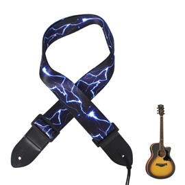 Guitar Strap, Adjustable Guitar Strap, Bass Strap, Adjustable Guitar Strap with Leather End, Guitar Accessories for Electric Guitar, Western Guitar, Acoustic Guitar, Bass, for Children and Adults,