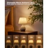 UMEXUS 10” Small Ceramic Cordless Table Lamp with Timer, Dimmer,